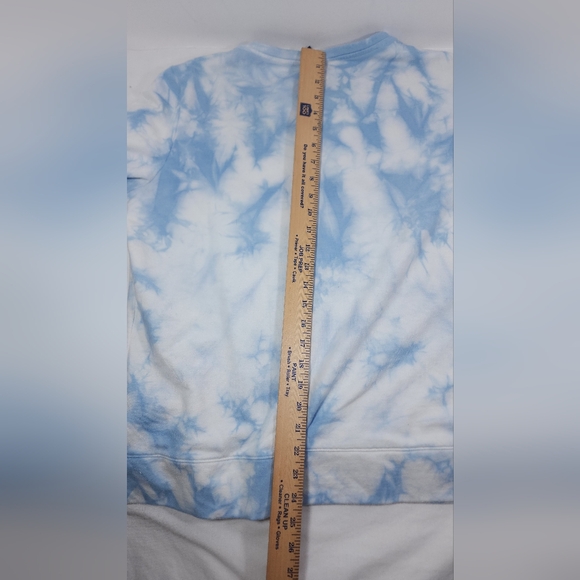 Nautica Women's Tie Dye Sky Theme Crew Neck Sweatshirt Size Large Blue / White - Picture 8 of 11